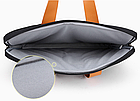 Сумка для ноутбука сіра 15,6" комп'ютерна тонка сумка 15 дюймів темно-сіра з кишенею для аксесуарів, фото 4