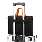 Сумка для ноутбука сіра 15,6" комп'ютерна тонка сумка 15 дюймів темно-сіра з кишенею для аксесуарів, фото 6