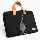 Сумка для ноутбука сіра 15,6" комп'ютерна тонка сумка 15 дюймів темно-сіра з кишенею для аксесуарів, фото 7