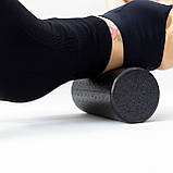 Масажний ролик, валик для масажу спини (йога мфр рол масажер для спини, шиї, ніг) OSPORT (MS 3330-1) Чорний, фото 2