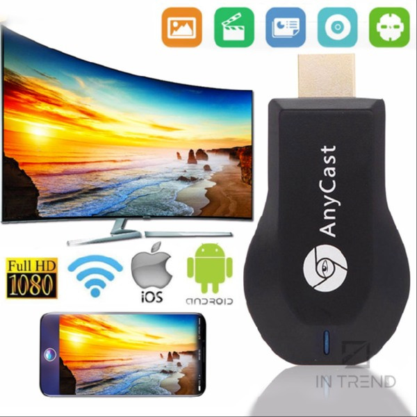 Медіаплеєр адаптер M9 plus Anycast, бездротовий приймач для трансляції екрана смартфона планшета на телевізор ретранслятор Wi-Fi, фото 1