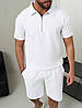 Комплект футболка та шорти з вафельного полотна білий, фото 3