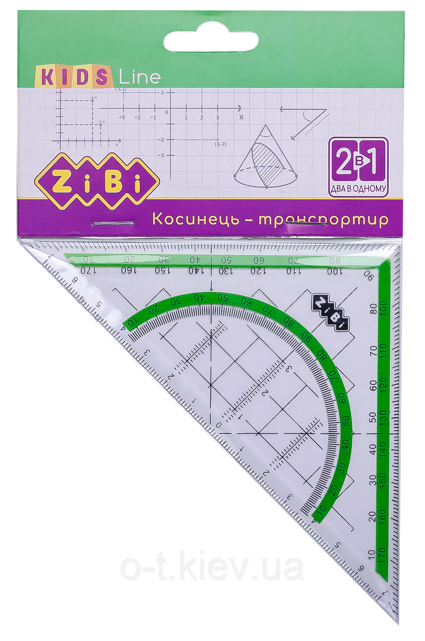 Косинець 2 в 1,140мм, 90 ° / 45 °, Buromax ZIBI, фото 1