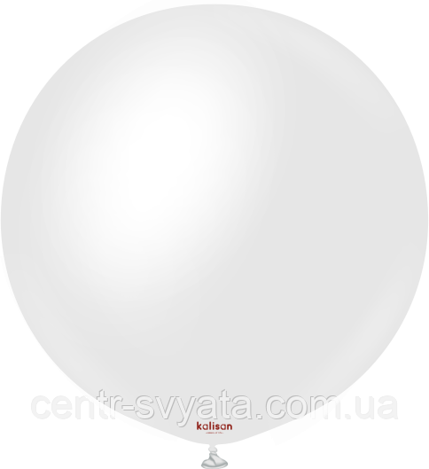 Латексна кулька Kalisan 24"(60 см) Satin Snow White | Сатин сніжно-білий