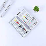 Акварельні фарби для малювання Art Rangers набір 12 кольорів у тубах по 12 ml, фото 9