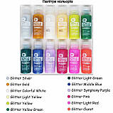 Набір художніх акрилових фарб із блискітками Art Rangers Glitter 12 кольорів по 60 ml, фото 3