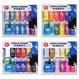 Набір художніх акрилових фарб із блискітками Art Rangers Glitter 12 кольорів по 60 ml, фото 5