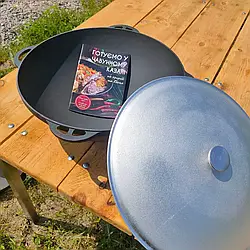 Казан чавунний азіатський 12 л з алюмінієвою кришкою Сітон, Syton