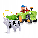 Дитячий музичний зелений трактор HD 963 з знімним причепом, музичними та світловими ефектами, фото 4