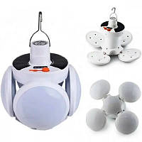 Фонарик для кемпінгу JG Solar LED лампа 5 режимів сонячна батарея USB