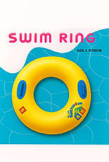 Надувний круг для дорослих 90 см із ручками, круг для пляжу для дорослих 90 см із ручками Жовтий, фото 3