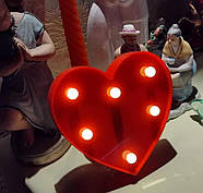 Нічник дитячий на стіну Серце 16*17см (на батарейках) 6713-21, фото 4