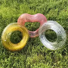 Круг для плавання з блискітками 70 см у формі серця, Пральне коло для купання та плавання 70 см Серце, фото 4