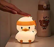 Нічник дитячий силіконовий Качечка (заряджання від USB) змінює кольори No24-463, фото 2