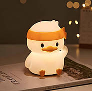 Нічник дитячий силіконовий Качечка (заряджання від USB) змінює кольори No24-463, фото 3