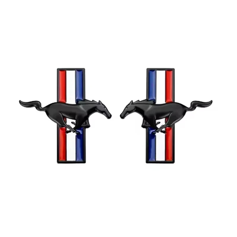 Емблема крила Ford Mustang чорна 79х75мм метал 2шт (на скотчі), фото 1