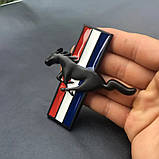 Емблема крила Ford Mustang чорна 79х75мм метал 2шт (на скотчі), фото 3