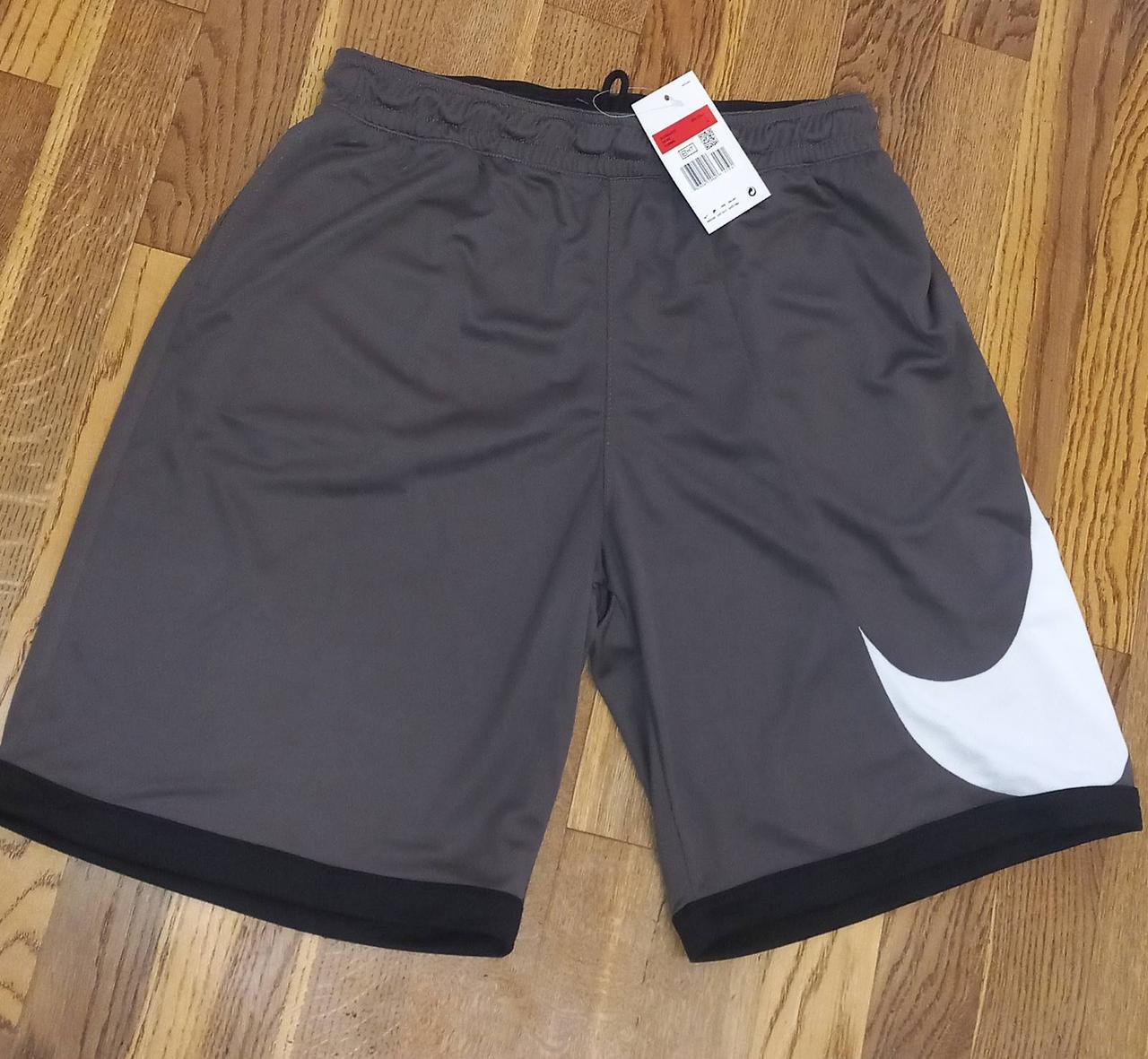 Шорти Nike big swoosh Dri-fit, колір сірий, розмір 48 (L48)