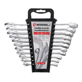 Набір комбінованих ключів 11 шт INTERTOOL HT-1250 7–19 мм, хром-ванадієвий