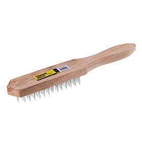 Щітка дерев'яна ручна, 6 рядів, для грубого чищення INTERTOOL BT-0004