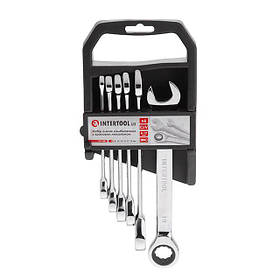 Набір ключів комбінованих з тріскачкою 6 шт, 8-19 мм, хром-ванадій INTERTOOL PROF