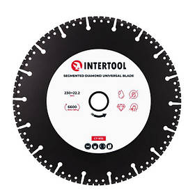 Сегментний алмазний диск 230×22.2 мм INTERTOOL CT-1012 універсальний ріжучий круг