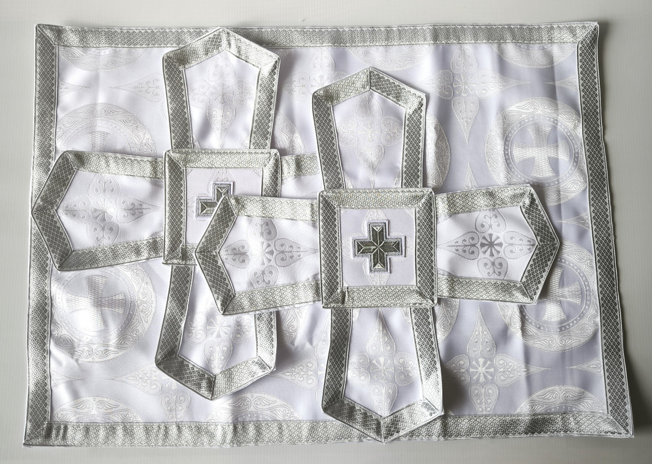 Покрівці з повітрям комплект (під срібло, парча), фото 1