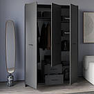 Традиційна тридверна шафа для одягу з 2 шухлядами з ламінованого ДСП 1500 мм Шафи розпашні готові, фото 2