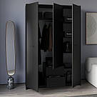 Традиційна тридверна шафа для одягу з 2 шухлядами з ламінованого ДСП 1500 мм Шафи розпашні готові, фото 3