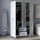 Традиційна тридверна шафа для одягу з 2 шухлядами з ламінованого ДСП 1500 мм Шафи розпашні готові, фото 5