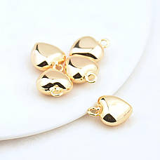 Металеве серце RESTEQ 100 шт. Набір серця з металу під золото. Серця для рукоділля, фото 2