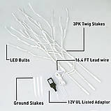 EAMBRITE Світлодіодні білі березові гілки, гірлянди 30 дюймів, 60 л, вставлені в розетку, освітлені гілки верби, фото 2