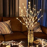 EAMBRITE Світлодіодні білі березові гілки, гірлянди 30 дюймів, 60 л, вставлені в розетку, освітлені гілки верби, фото 4