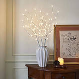 EAMBRITE Світлодіодні білі березові гілки, гірлянди 30 дюймів, 60 л, вставлені в розетку, освітлені гілки верби, фото 6