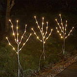 EAMBRITE Світлодіодні білі березові гілки, гірлянди 30 дюймів, 60 л, вставлені в розетку, освітлені гілки верби, фото 7