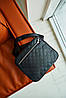 Барсетка стьобана чоловіча чорна екошкіра, фото 4