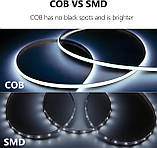 COB LED стрічка 24V Холодний білий 6000K 2m, Arote LED стрічка 3 мм шириною димоване світло високої щільності DIY 384LEDs/м, фото 4
