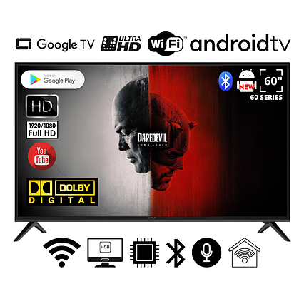 Телевізор Smart FHD TV Satelit 60" I Android 15.0 Smart DVB/T2/FullHD/USB/ (1980x1080) блютуз пульт