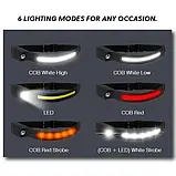 Ліхтар налобний акумуляторний із сенсором Westinghouse LED+COB WF218, фото 4