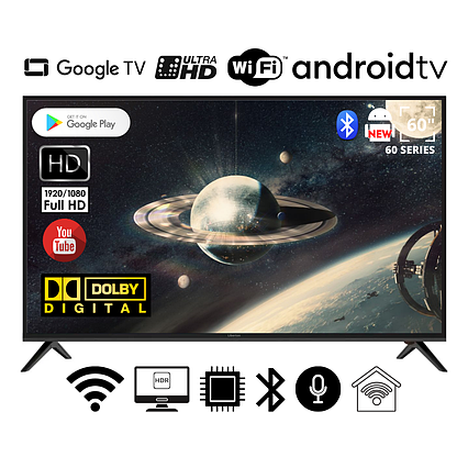 Телевізор Smart FHD TV Liberton 60" Smart-TV H/DVB-T2/USB АДАПТИВНИЙ UHD,4K/Android 15.0