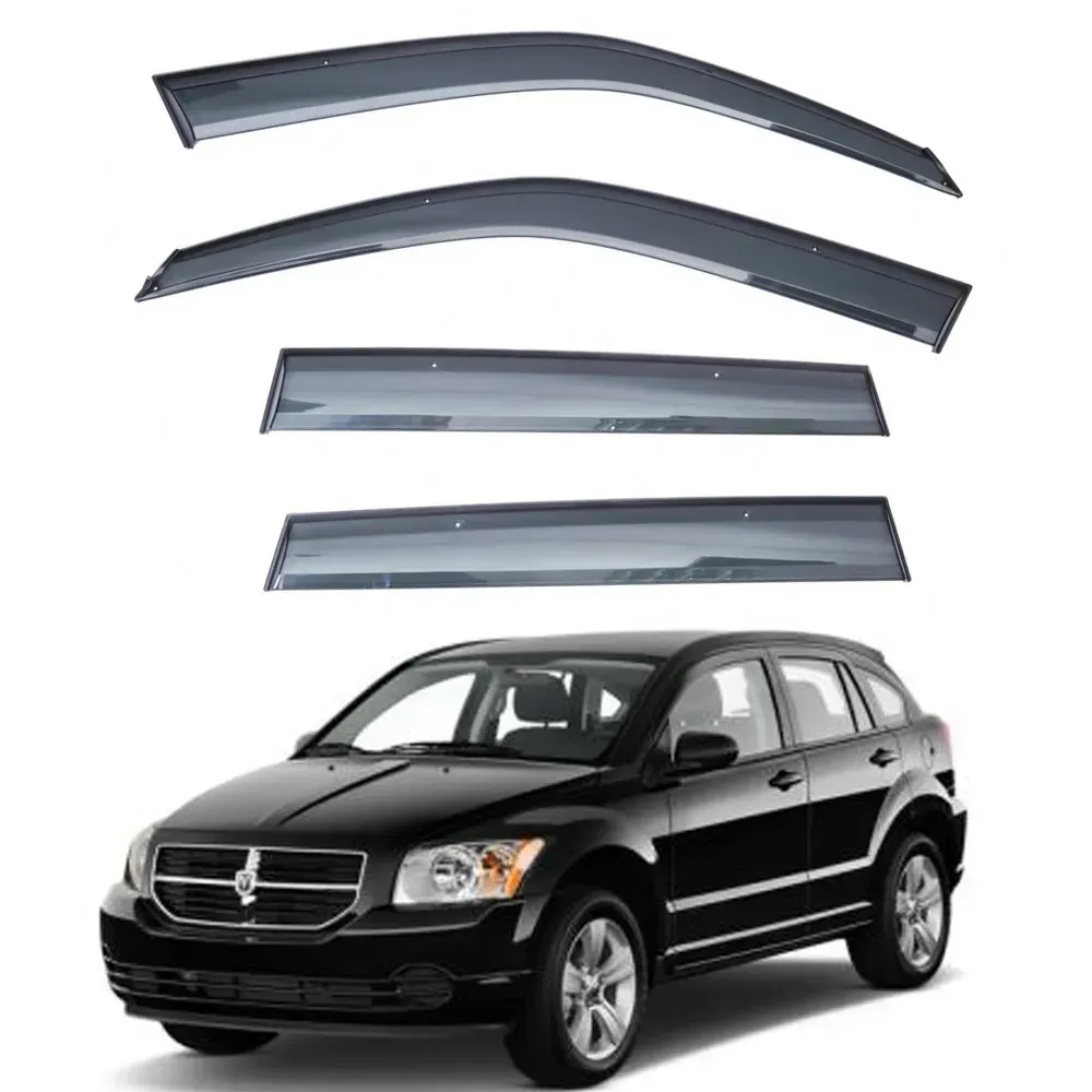 Дефлектори вікон TAN на Dodge CALIBER 2006-2011 Вітровики з молдингом ТАН на Додж Калібр, фото 1