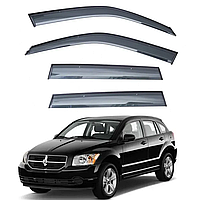 Дефлектори вікон TAN на Dodge CALIBER 2006-2011 Вітровики з молдингом ТАН на Додж Калібр