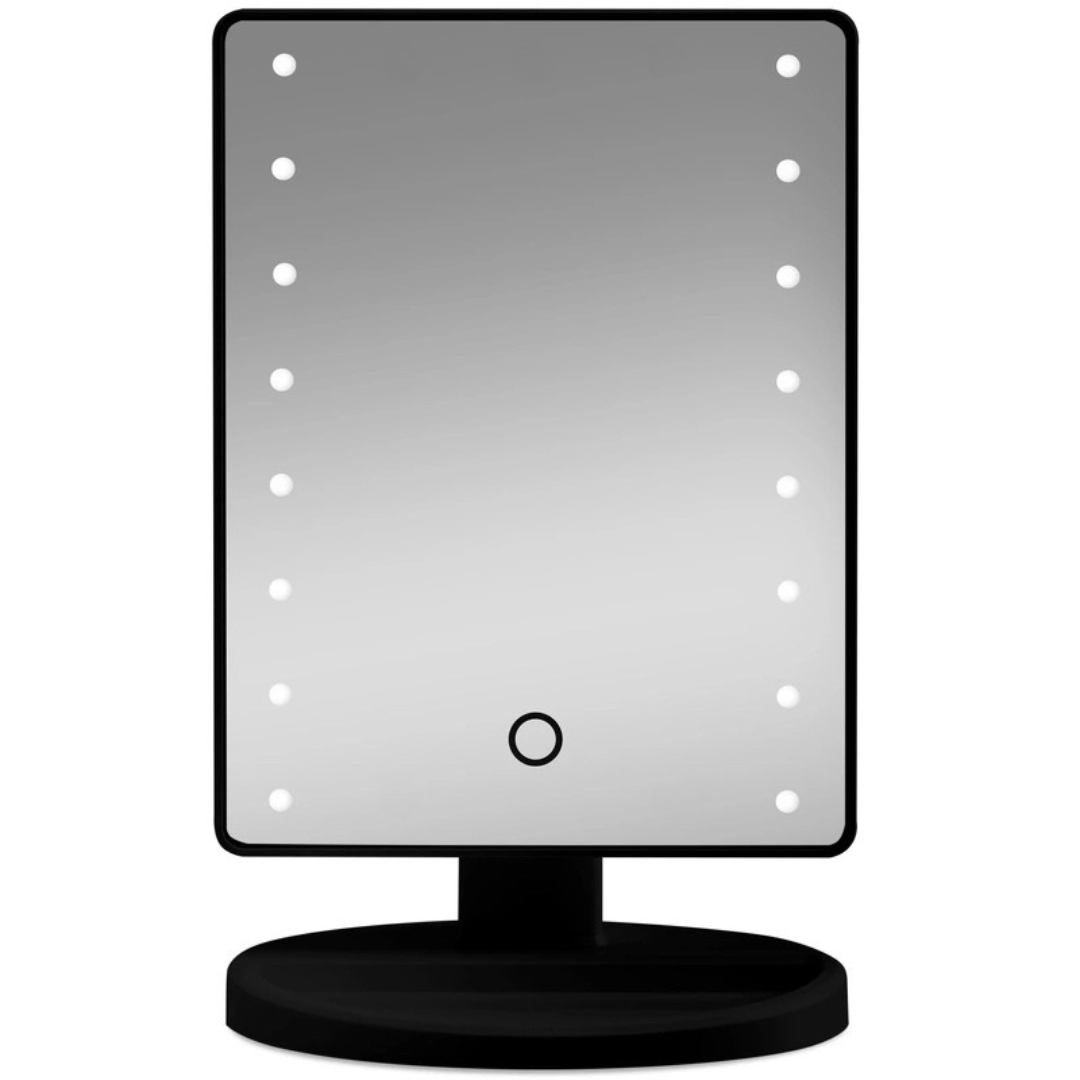 Настільне дзеркало з LED-підсвічуванням Portable 16 LED Light Up Makeup Mirror чорне, фото 1