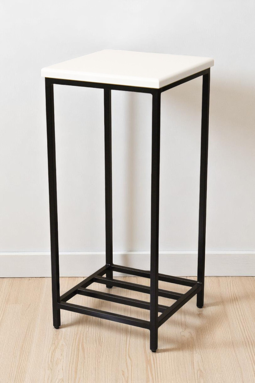 Стілець барний без спинки 65 см Marius чорний/білий, фото 1