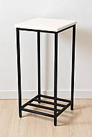 Стілець барний без спинки 65 см Marius чорний/білий