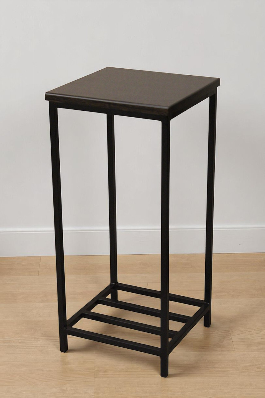 Барний стілець у стилі loft чорний/венге Marius, фото 1