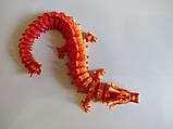 Дракон 3д рухомий золото-оранж 26 см, іграшка-антистрес., фото 5