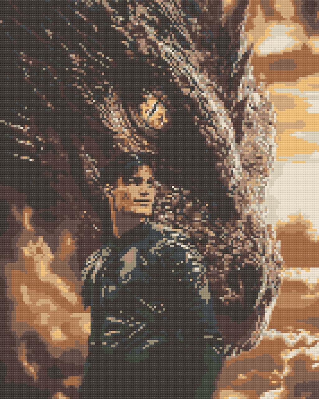 Алмазна мозаїка Четверте крило Залізне полумʼя Ксейден Ріорсон 40*50 см Орігамі (OD3486), фото 1