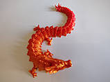 Дракон 3д рухомий золото-оранж 26 см, іграшка-антистрес., фото 3