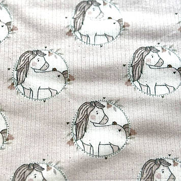 Інтерлок преміум рубчик 4*1 DJ принт коники